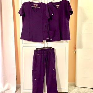 Lot of 3 Greys Anatomy scrubs purple